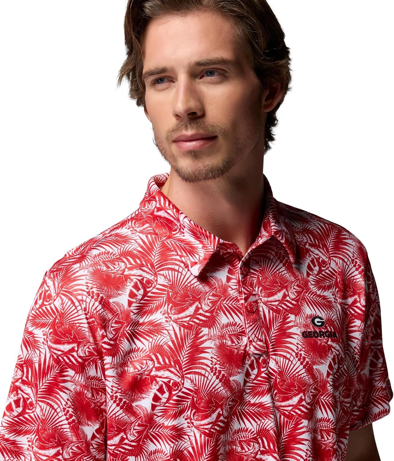 image:imageColumbia Mens Collegiate Super Terminal Tackle PoloUga Bright Red Roosters