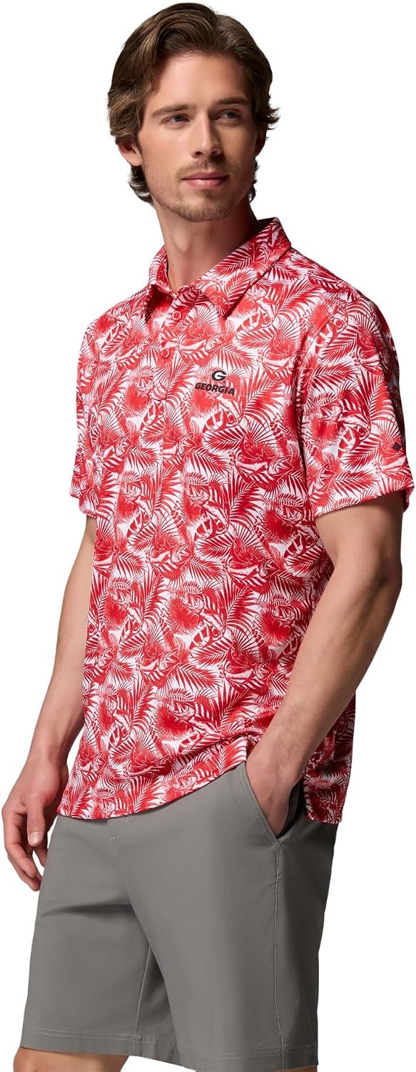 image:imageColumbia Mens Collegiate Super Terminal Tackle PoloUga Bright Red Roosters