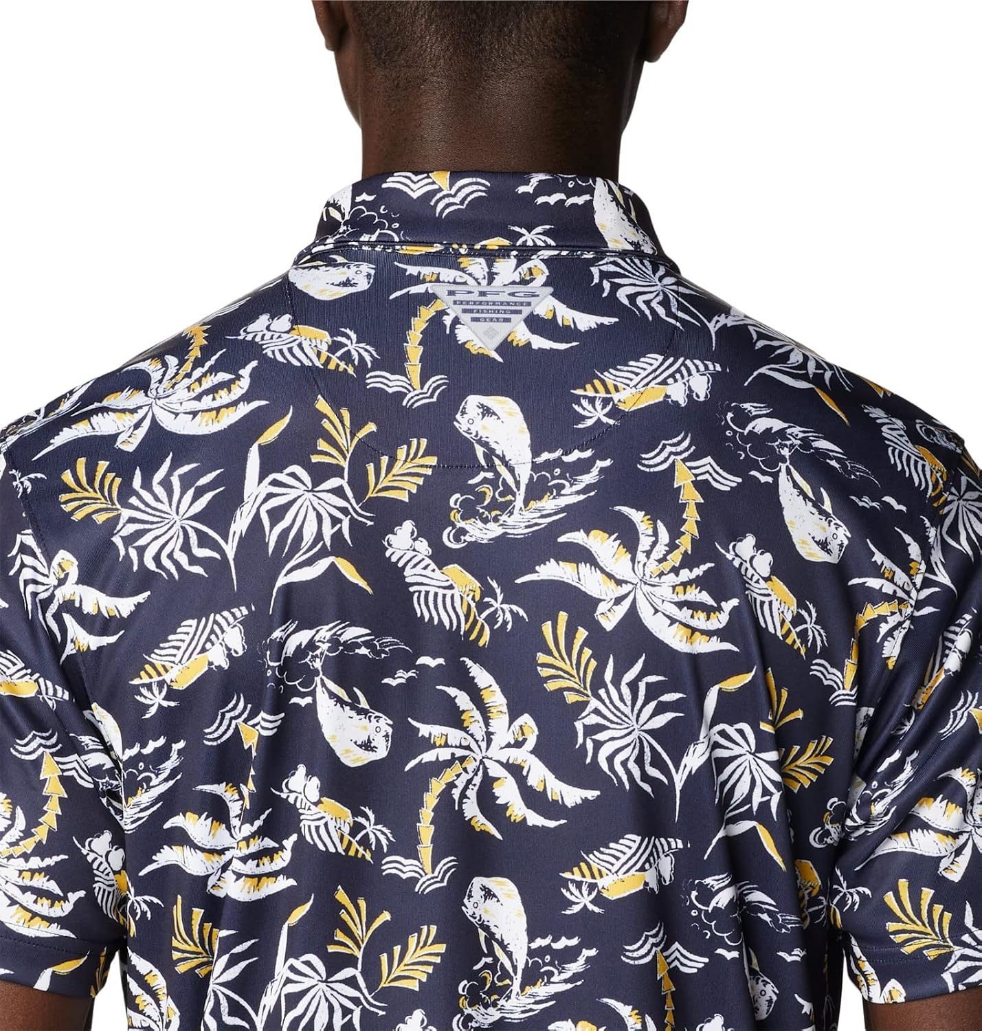 image:imageColumbia Mens Collegiate Super Terminal Tackle PoloUm Collegiate Navy Dorado Isle Print