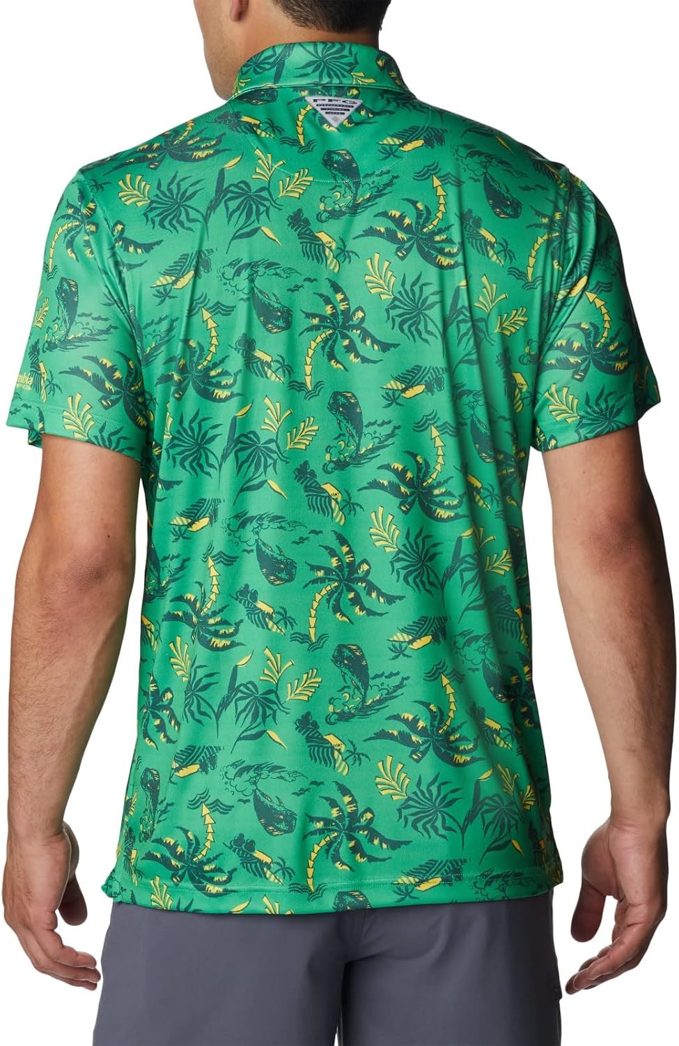 image:imageColumbia Mens Collegiate Super Terminal Tackle PoloUo Fuse Green Dorado Isle Print