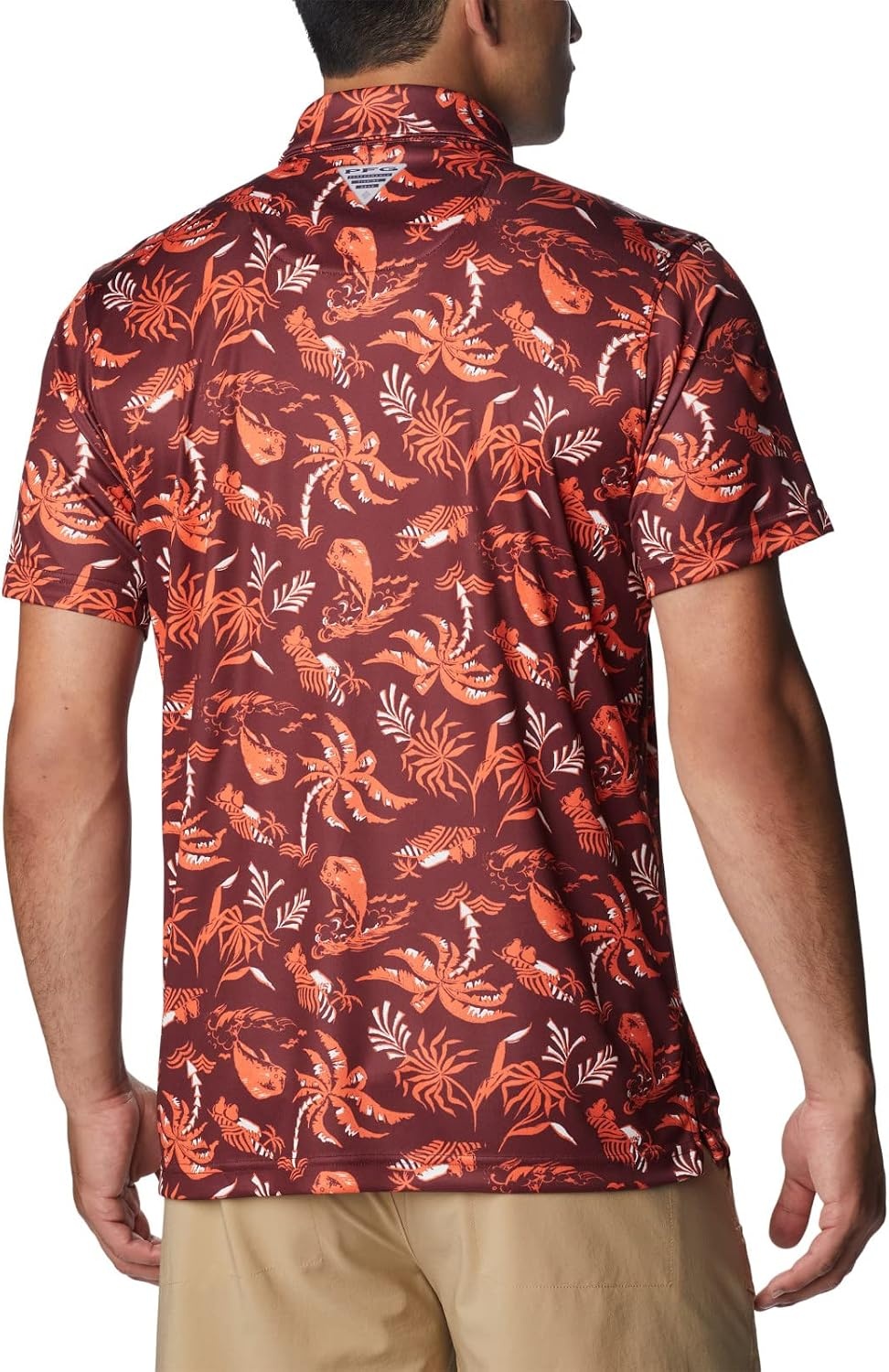 image:imageColumbia Mens Collegiate Super Terminal Tackle PoloVt Deep Maroon Dorado Isle Print