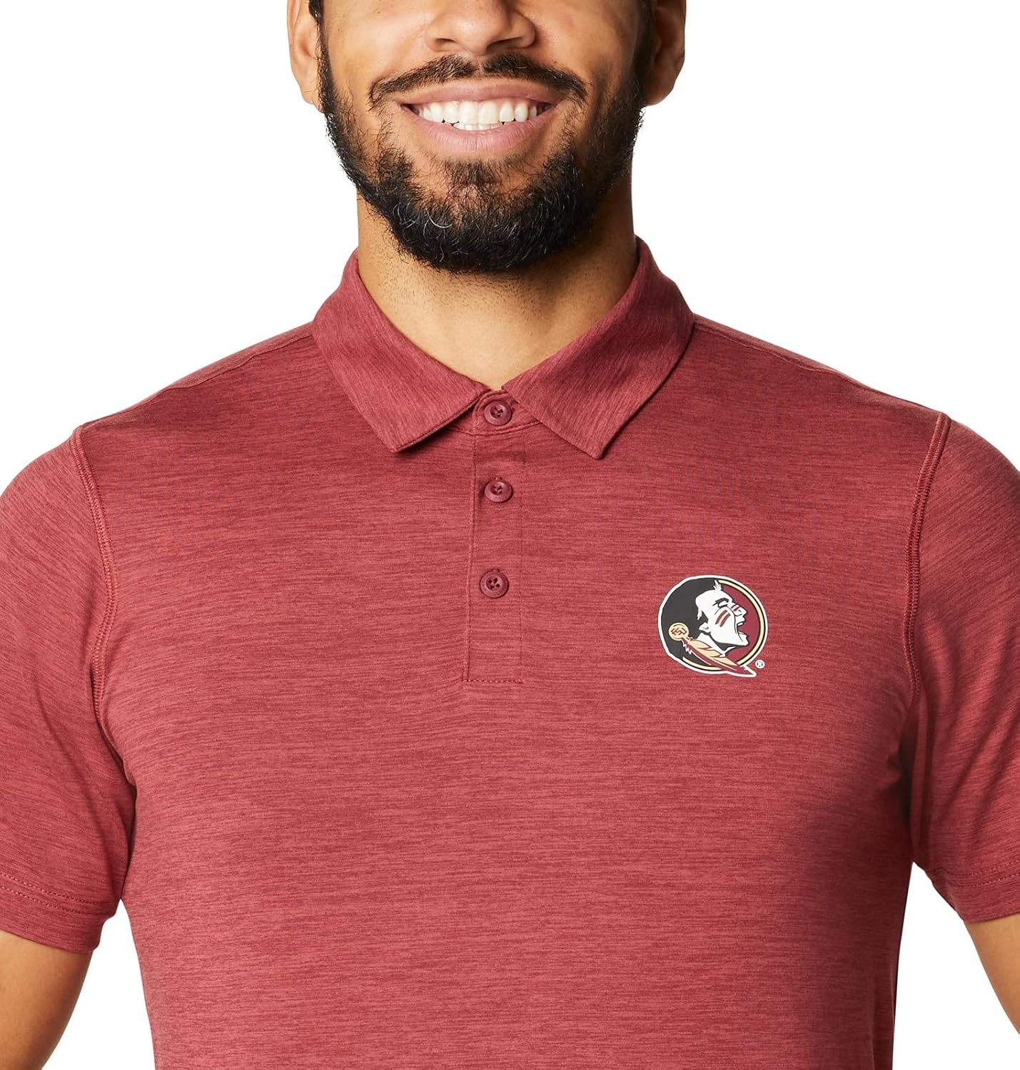 image:imageColumbia Mens Collegiate Tech Trail PoloFsu Cabernet