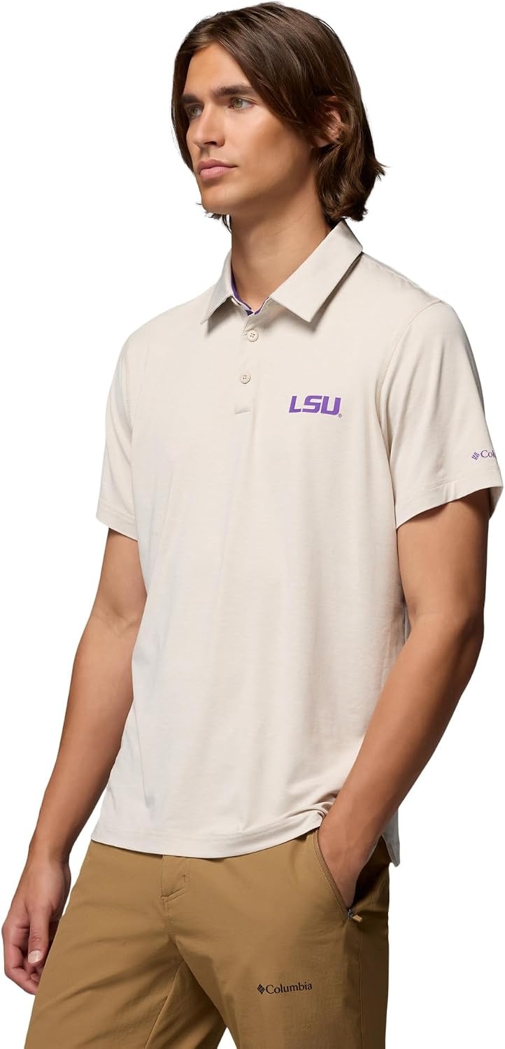 image:imageColumbia Mens Collegiate Tech Trail PoloLsu Dark Stone