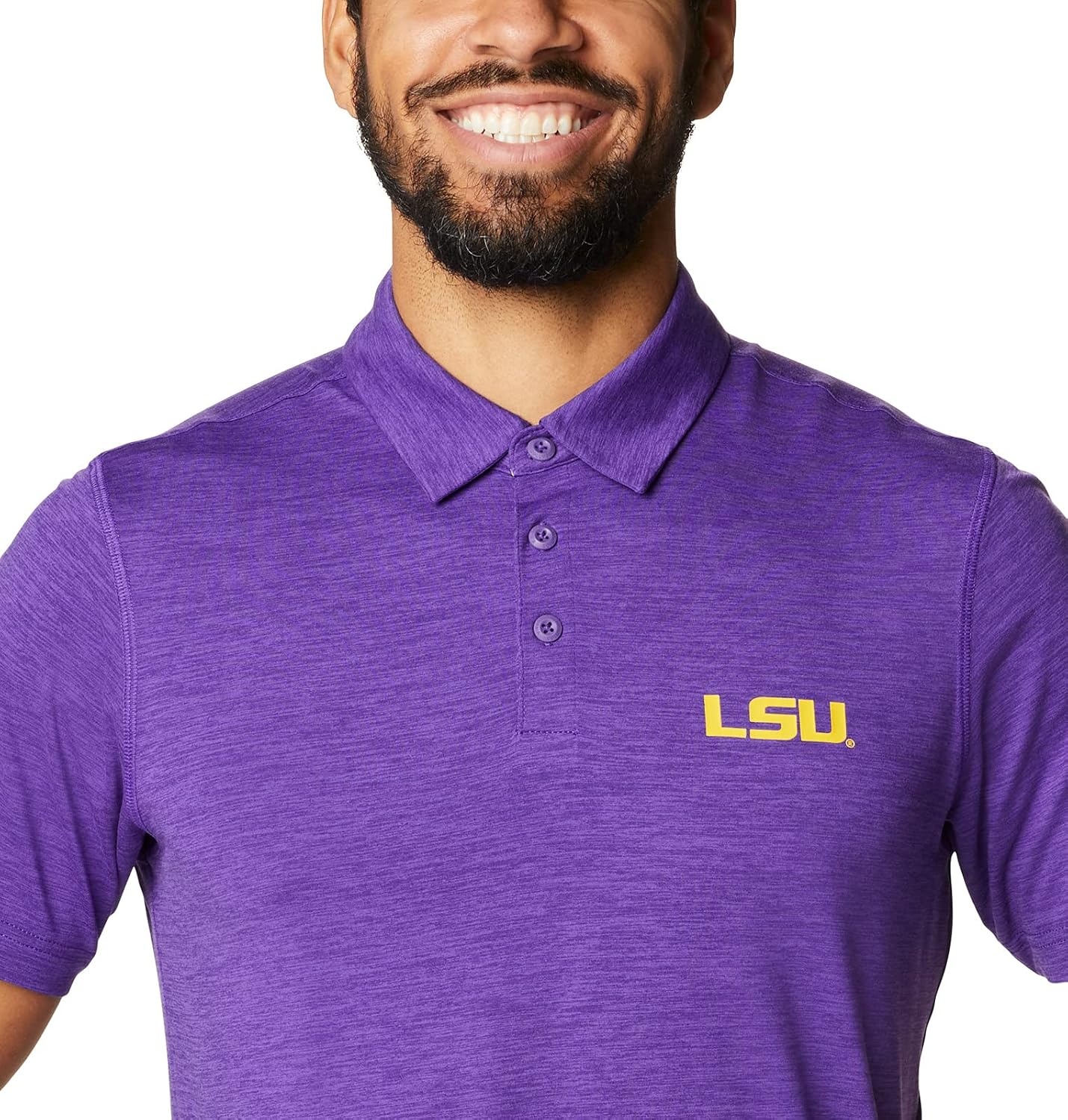 image:imageColumbia Mens Collegiate Tech Trail PoloLsu Vivid Purple