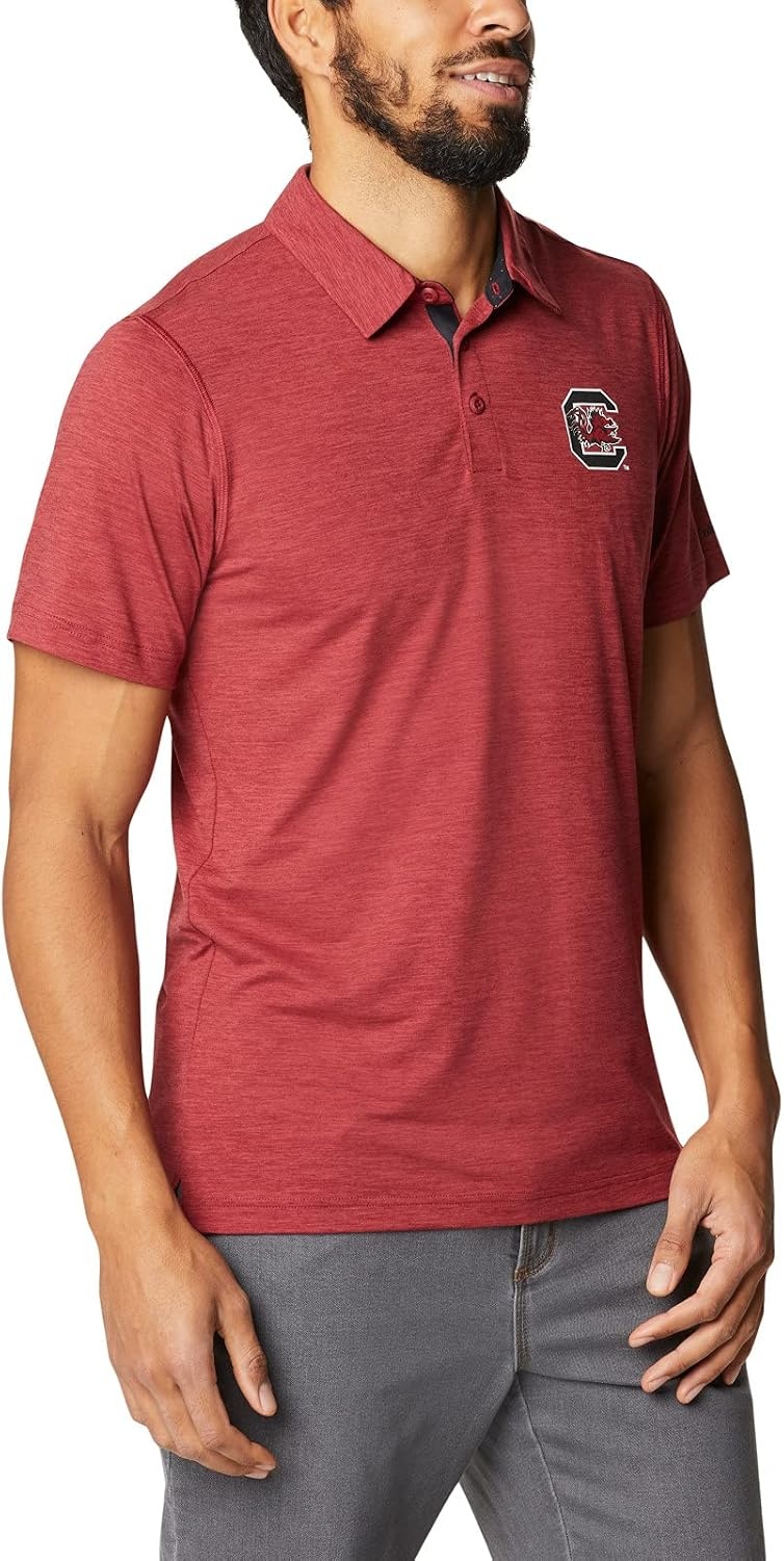 image:imageColumbia Mens Collegiate Tech Trail PoloSc Beet