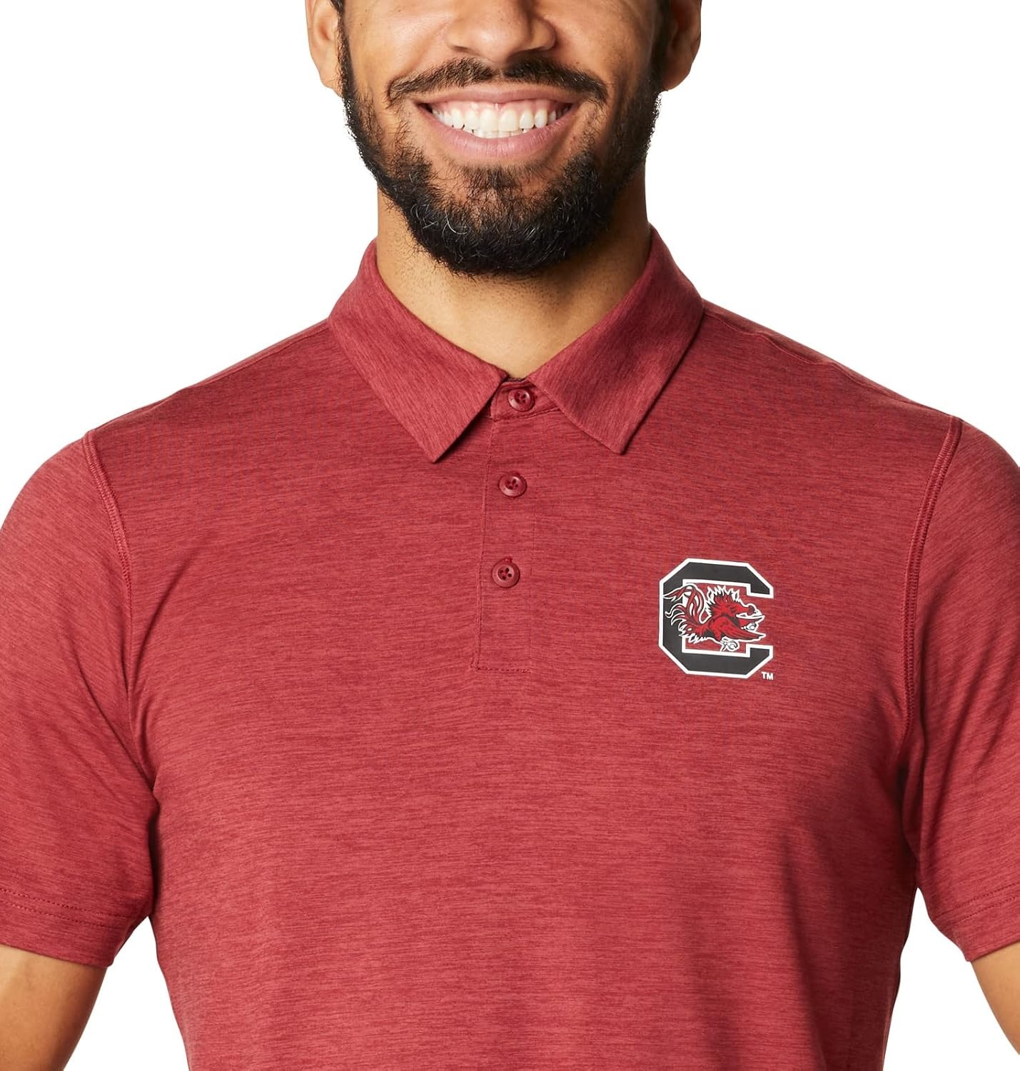 image:imageColumbia Mens Collegiate Tech Trail PoloSc Beet