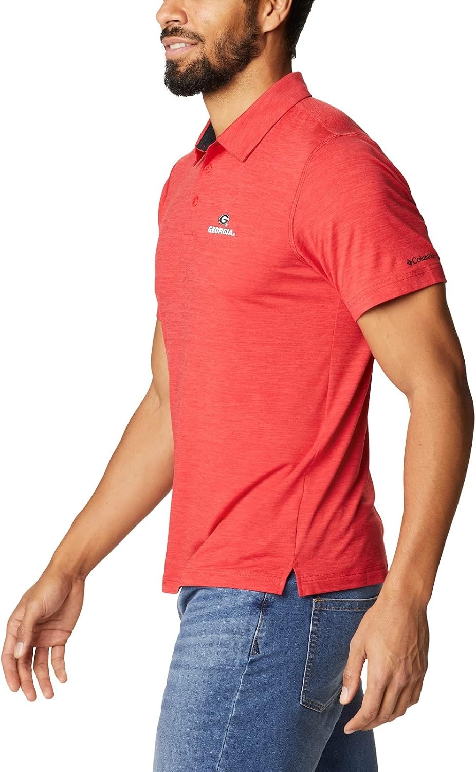 image:imageColumbia Mens Collegiate Tech Trail PoloUga Bright Red