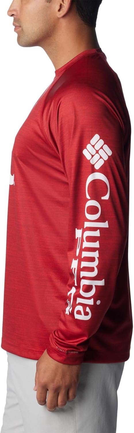 image:imageColumbia Mens Collegiate Terminal Tackle Heather Long Sleeve ShirtAla Red Velvet Heather