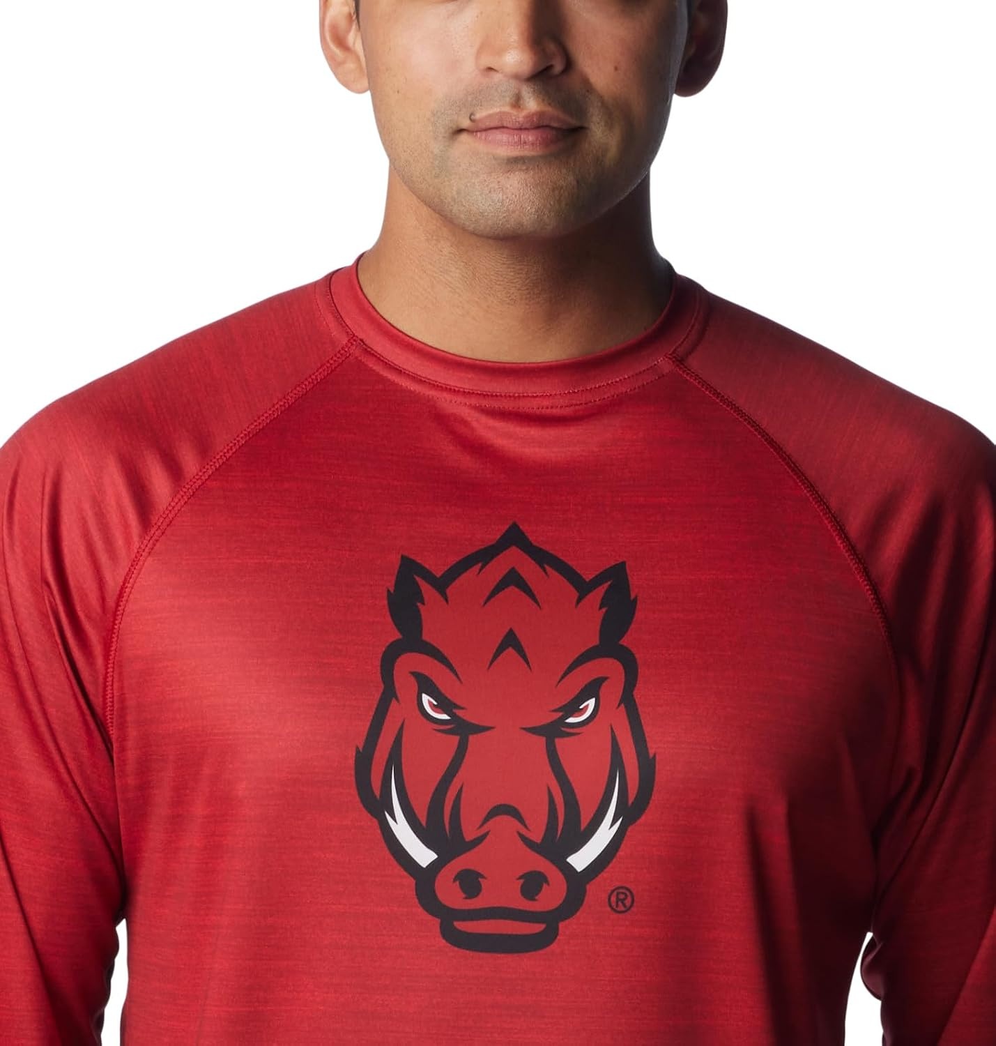 image:imageColumbia Mens Collegiate Terminal Tackle Heather Long Sleeve ShirtArk Red Velvet Heather