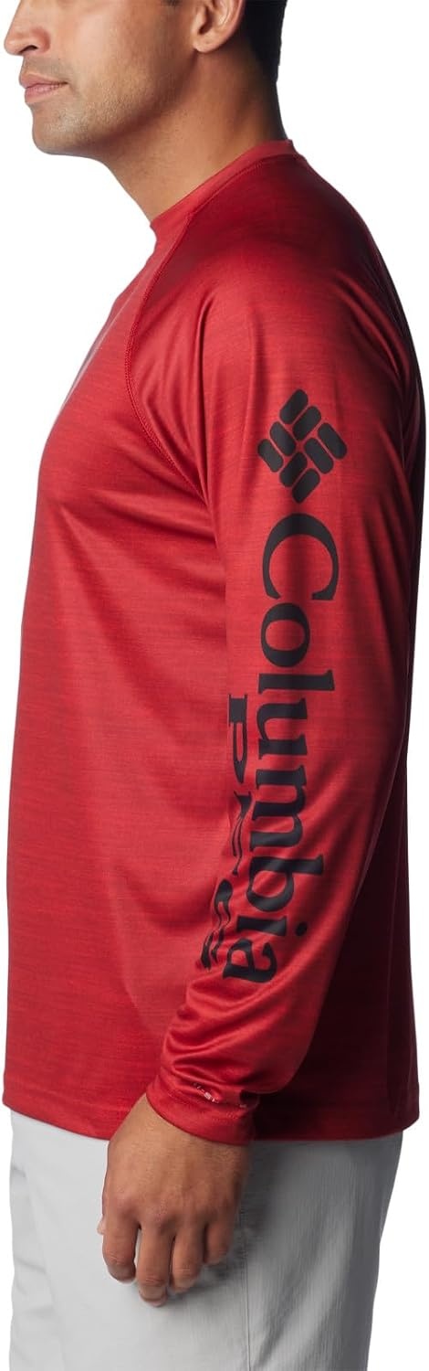 image:imageColumbia Mens Collegiate Terminal Tackle Heather Long Sleeve ShirtArk Red Velvet Heather