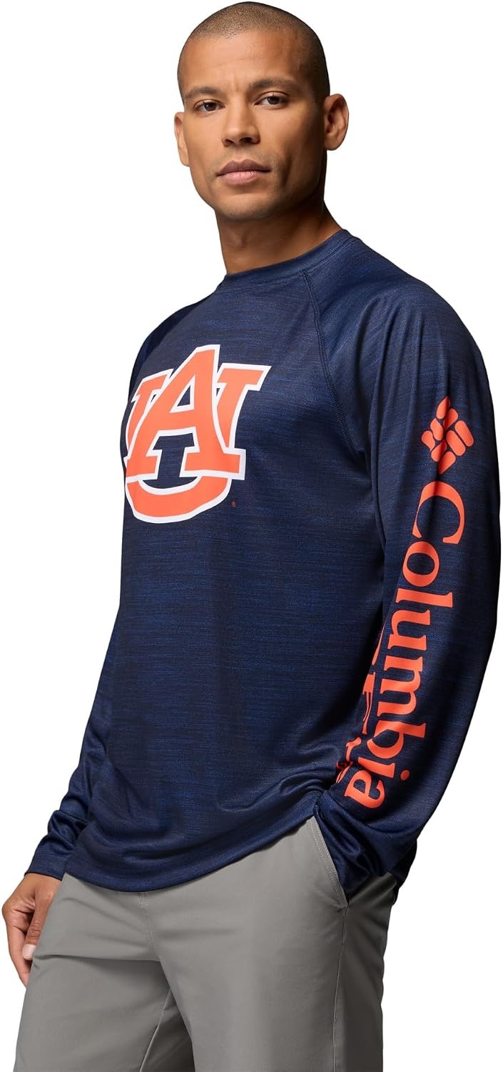 image:imageColumbia Mens Collegiate Terminal Tackle Heather Long Sleeve ShirtAub Collegiate Navy