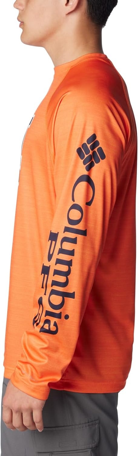 image:imageColumbia Mens Collegiate Terminal Tackle Heather Long Sleeve ShirtAub Spark Orange Heather