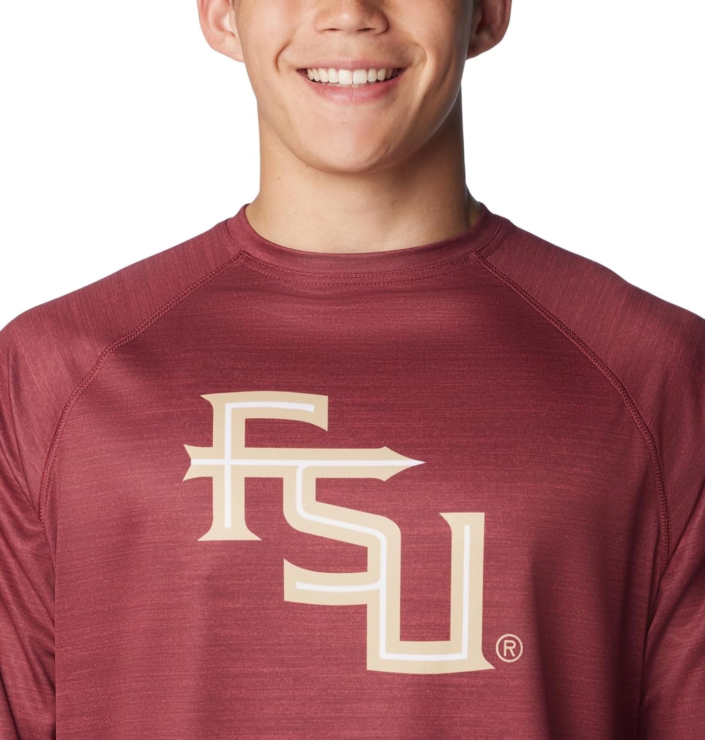 image:imageColumbia Mens Collegiate Terminal Tackle Heather Long Sleeve ShirtFsu Cabernet Heather