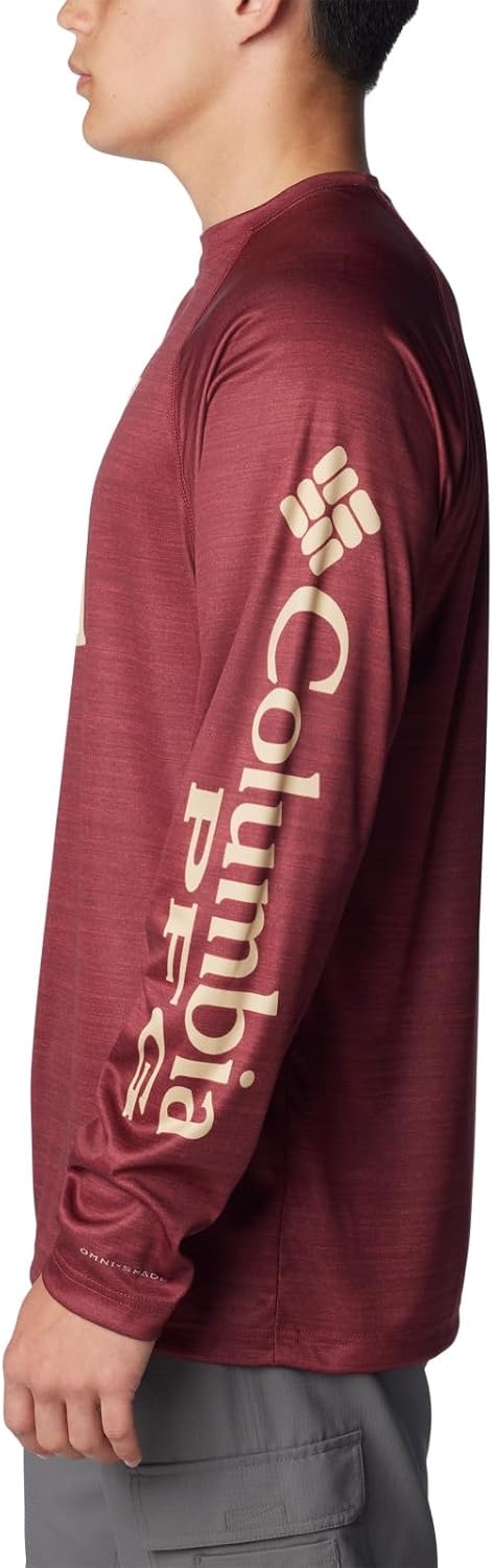 image:imageColumbia Mens Collegiate Terminal Tackle Heather Long Sleeve ShirtFsu Cabernet Heather