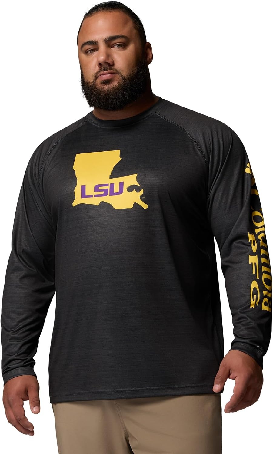 image:imageColumbia Mens Collegiate Terminal Tackle Heather Long Sleeve ShirtLsu Shark Heather