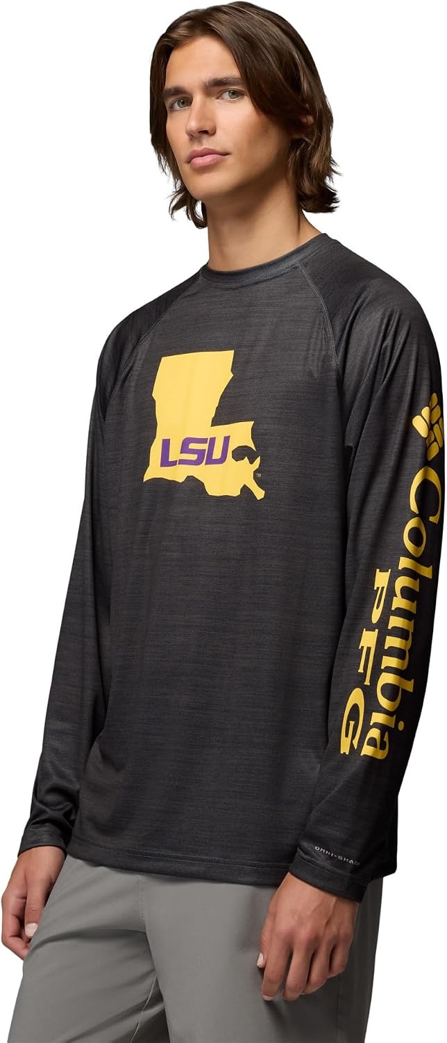 image:imageColumbia Mens Collegiate Terminal Tackle Heather Long Sleeve ShirtLsu Shark Heather