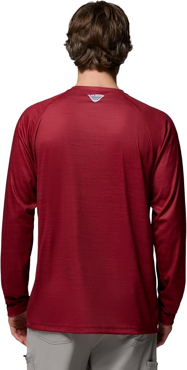 image:imageColumbia Mens Collegiate Terminal Tackle Heather Long Sleeve ShirtSc Beet Heather