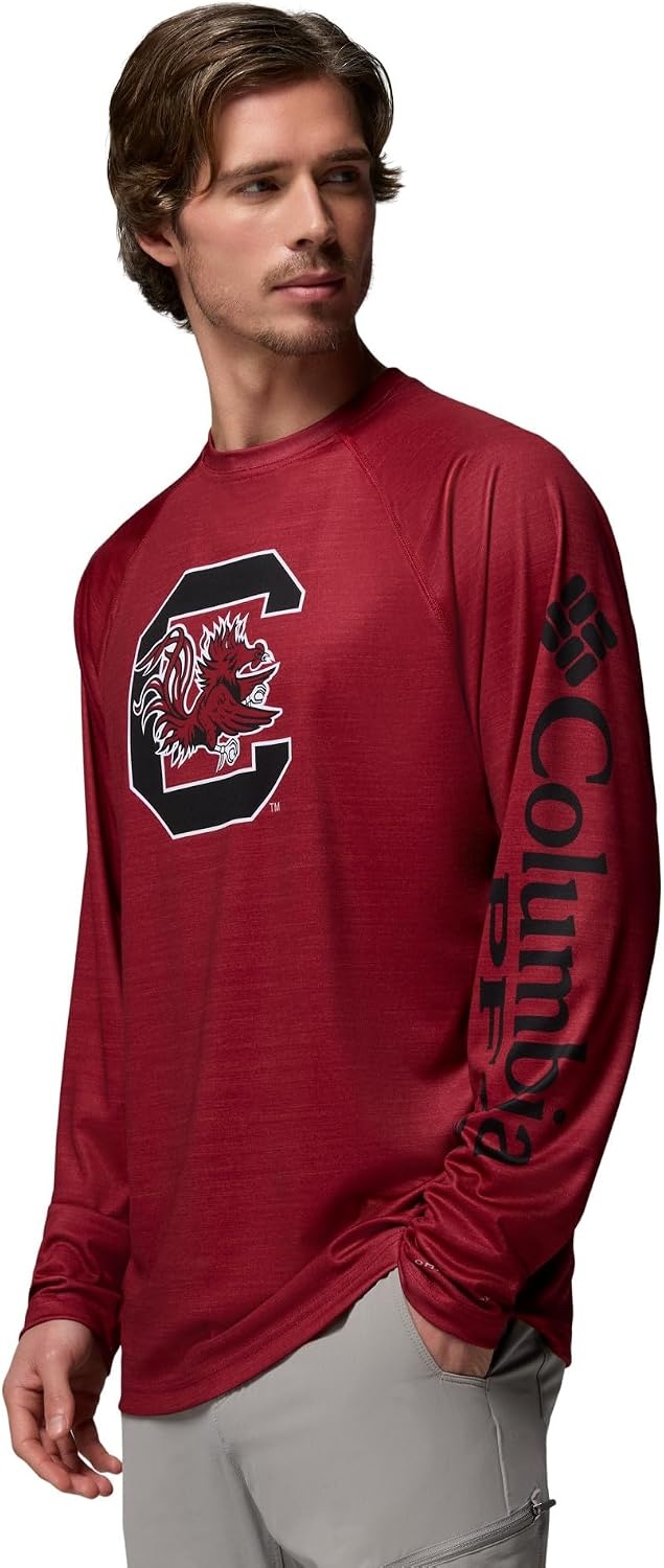 image:imageColumbia Mens Collegiate Terminal Tackle Heather Long Sleeve ShirtSc Beet Heather