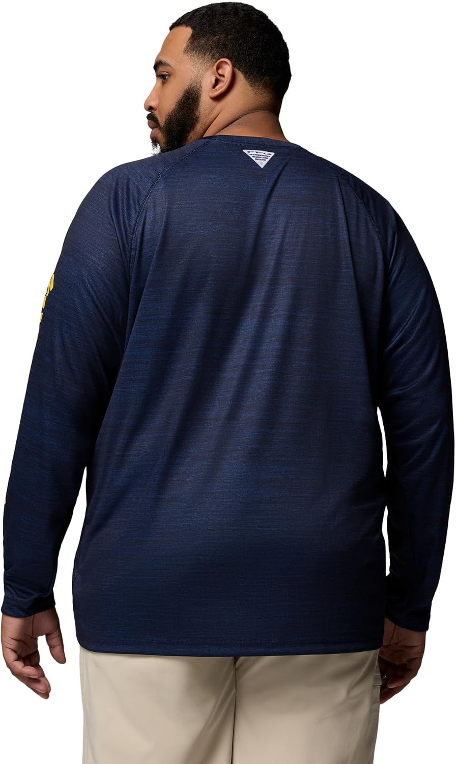 image:imageColumbia Mens Collegiate Terminal Tackle Heather Long Sleeve ShirtUm Collegiate Navy Heather