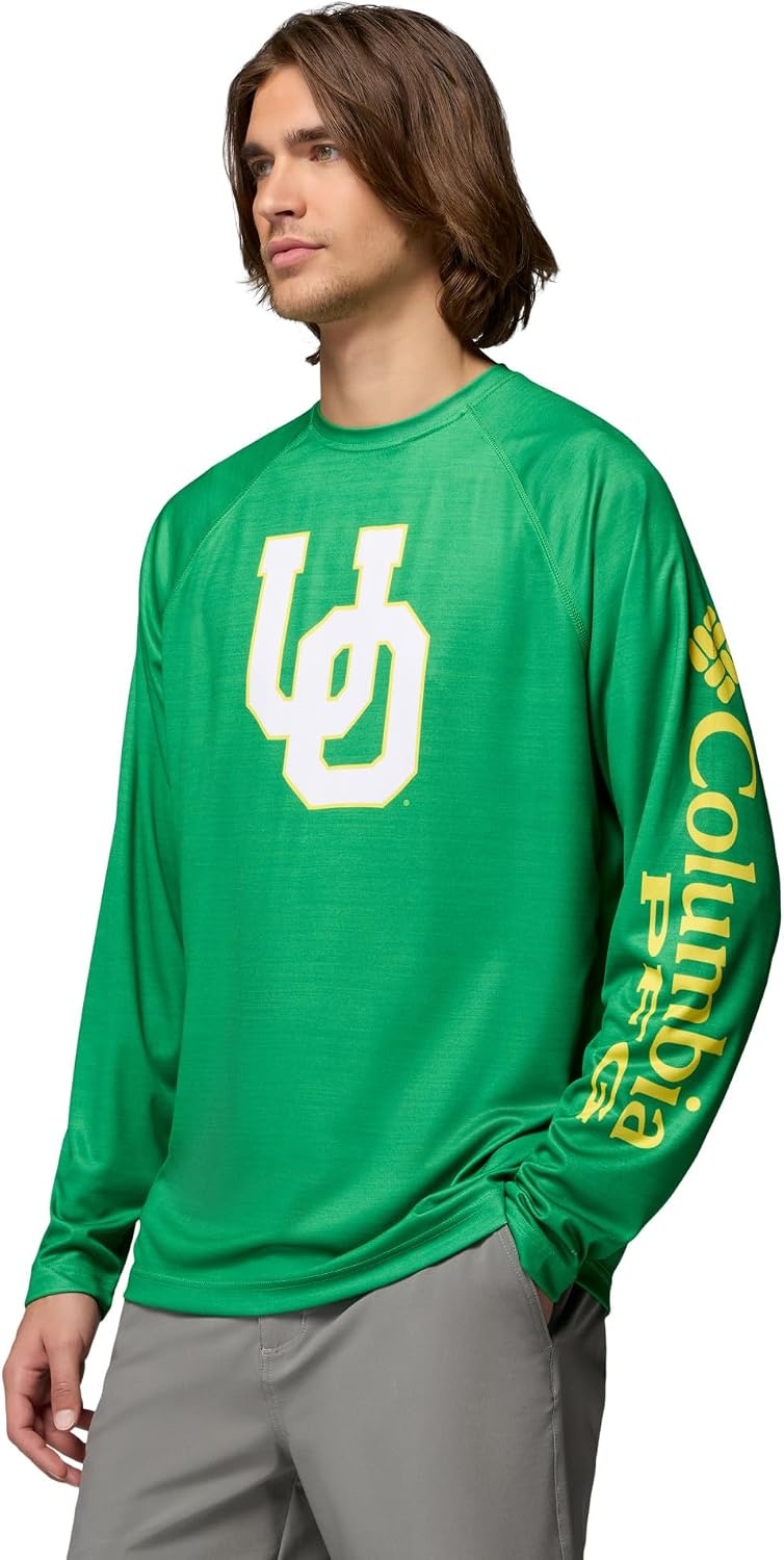 image:imageColumbia Mens Collegiate Terminal Tackle Heather Long Sleeve ShirtUo Fuse Green Heather