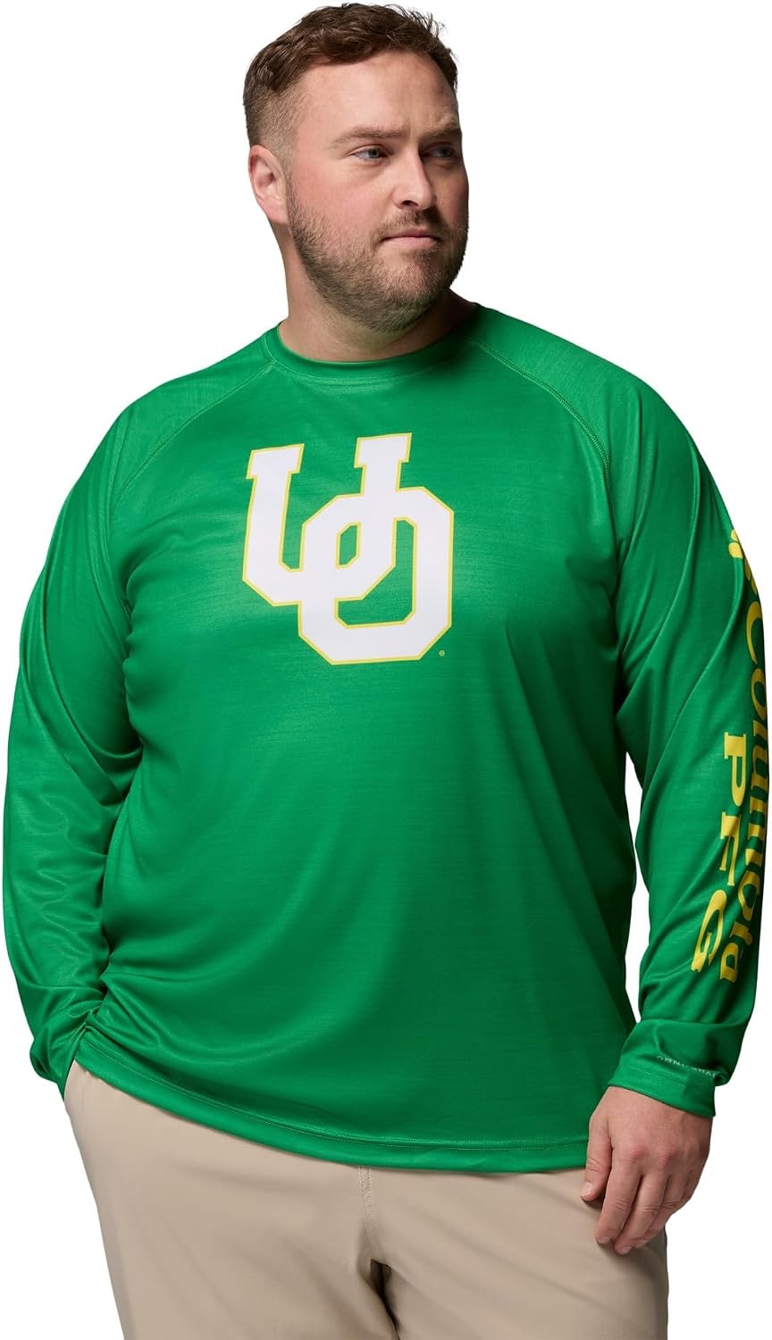 image:imageColumbia Mens Collegiate Terminal Tackle Heather Long Sleeve ShirtUo Fuse Green Heather