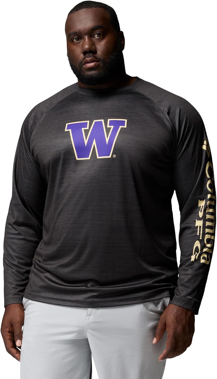 image:imageColumbia Mens Collegiate Terminal Tackle Heather Long Sleeve ShirtUw Shark Heather