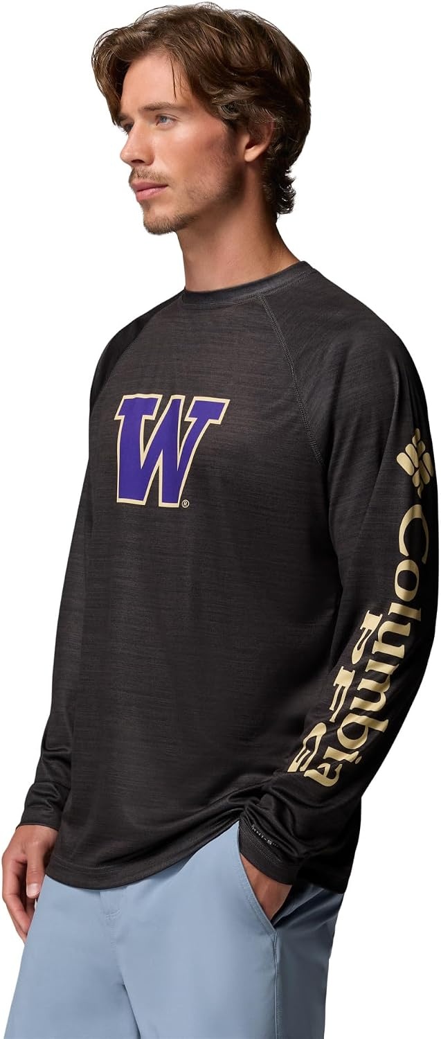 image:imageColumbia Mens Collegiate Terminal Tackle Heather Long Sleeve ShirtUw Shark Heather