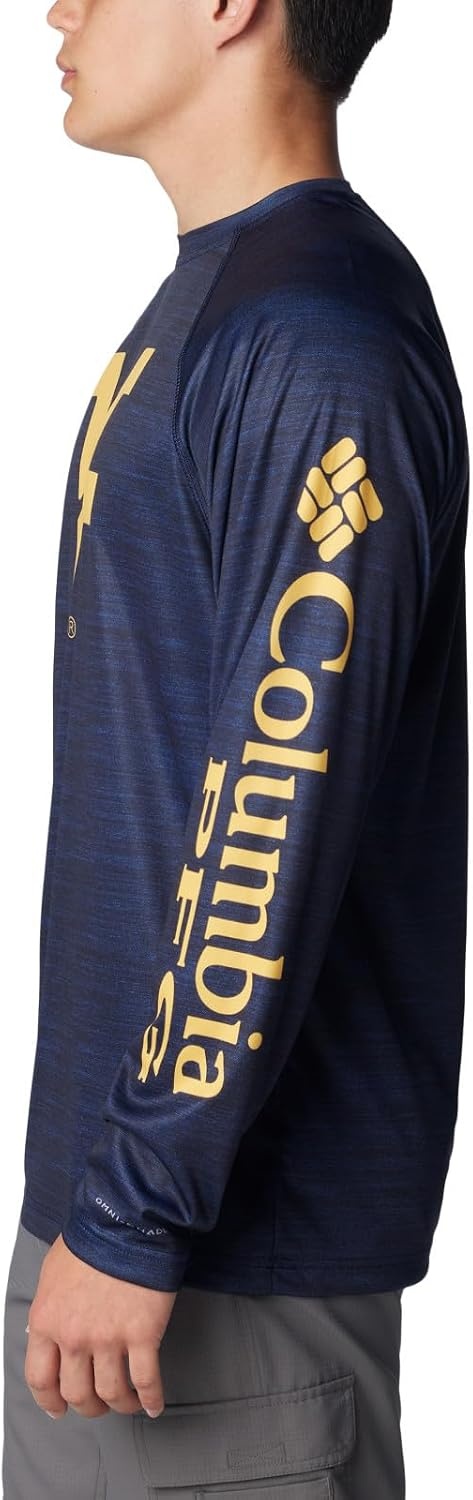 image:imageColumbia Mens Collegiate Terminal Tackle Heather Long Sleeve ShirtWv Collegiate Navy Heather