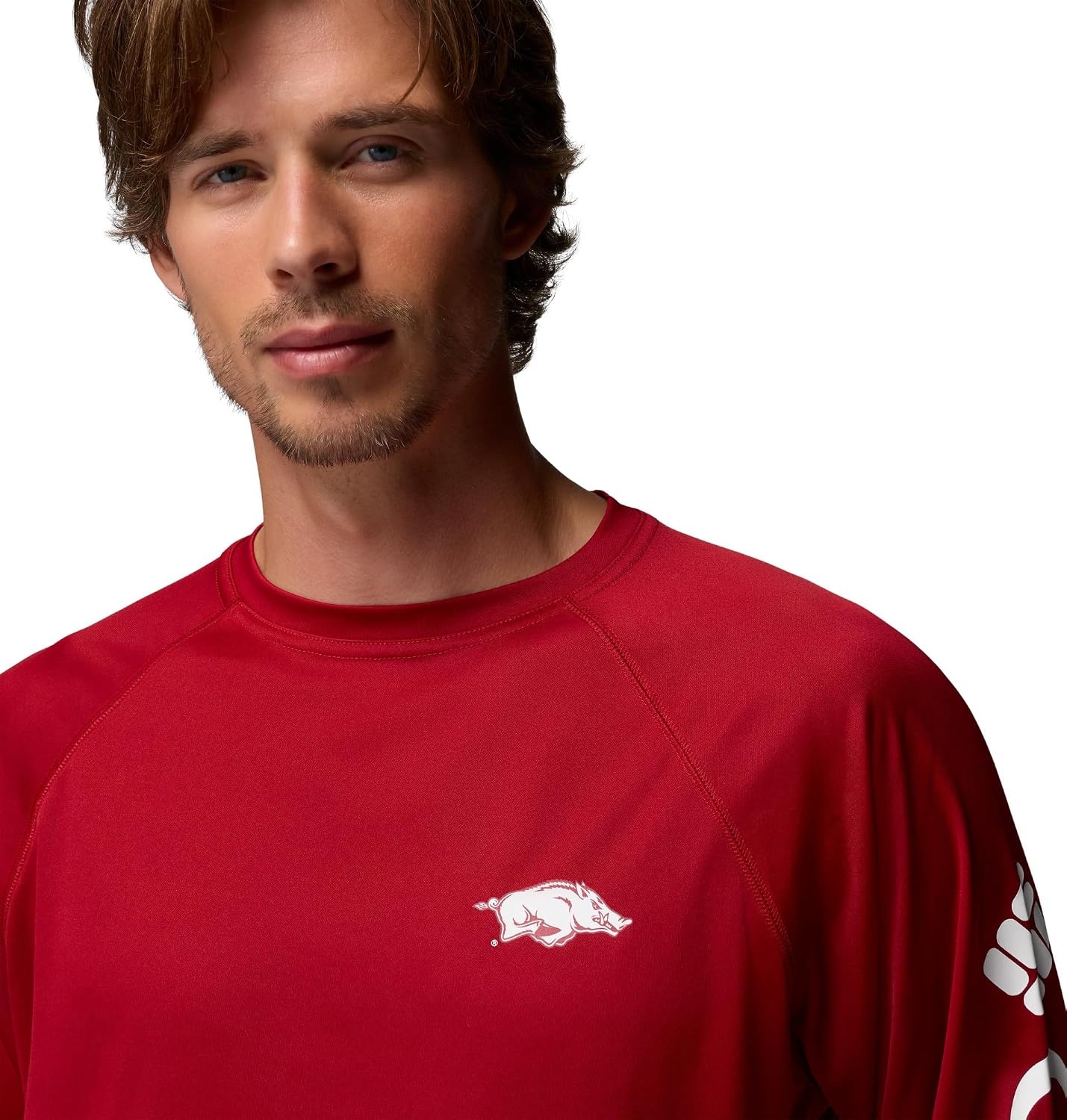 image:imageColumbia Mens Collegiate Terminal Tackle Long Sleeve ShirtArk Red VelvetWhite