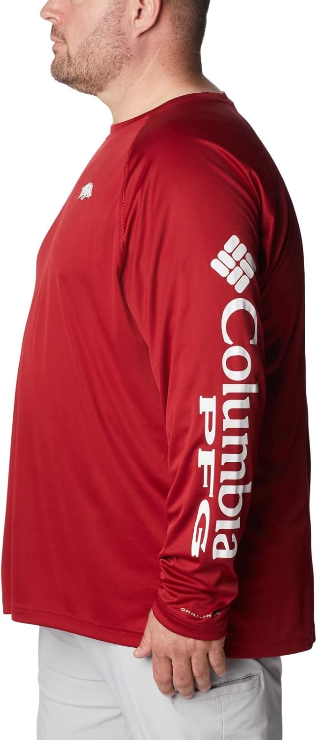 image:imageColumbia Mens Collegiate Terminal Tackle Long Sleeve ShirtArk Red VelvetWhite