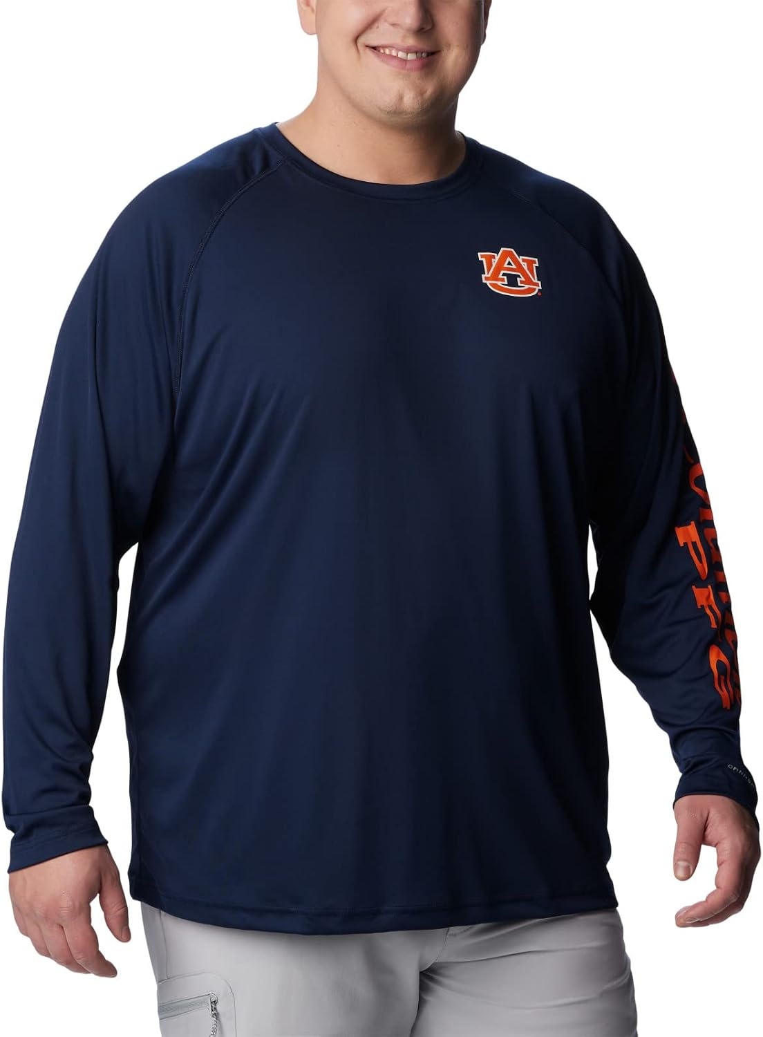 image:imageColumbia Mens Collegiate Terminal Tackle Long Sleeve ShirtAub Collegiate NavySpark Orange