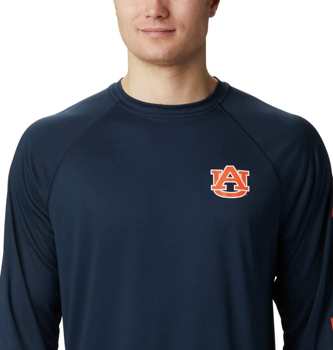 image:imageColumbia Mens Collegiate Terminal Tackle Long Sleeve ShirtAub Collegiate NavySpark Orange