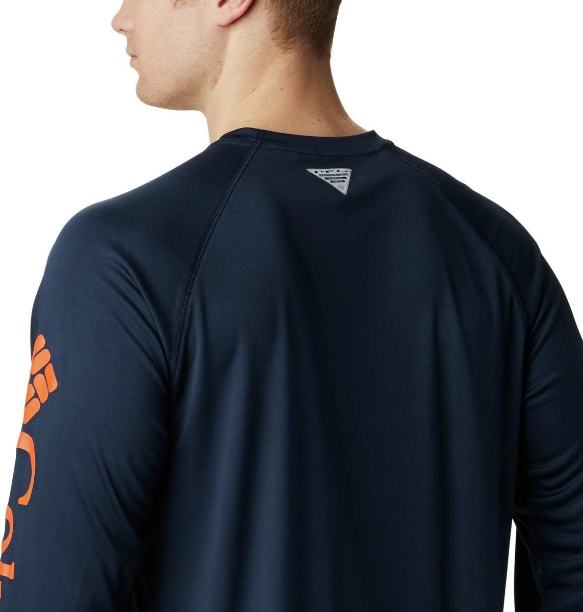 image:imageColumbia Mens Collegiate Terminal Tackle Long Sleeve ShirtAub Collegiate NavySpark Orange