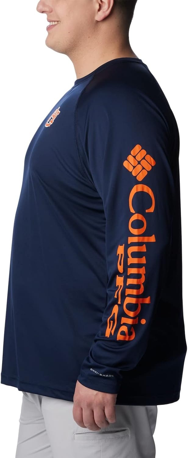image:imageColumbia Mens Collegiate Terminal Tackle Long Sleeve ShirtAub Collegiate NavySpark Orange