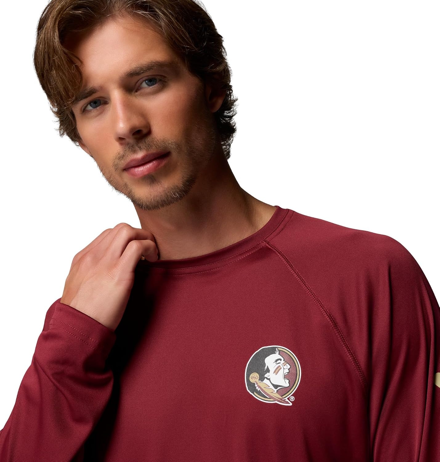 image:imageColumbia Mens Collegiate Terminal Tackle Long Sleeve ShirtFsu CabernetSierra Tan