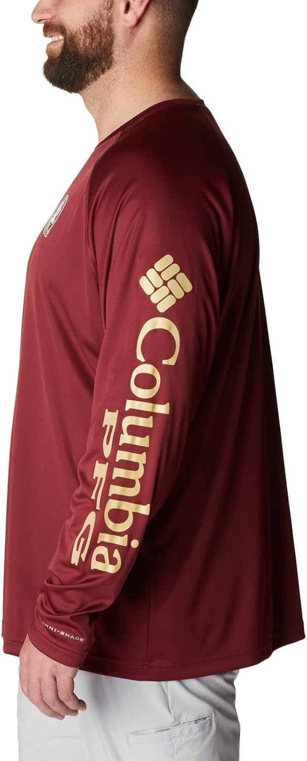 image:imageColumbia Mens Collegiate Terminal Tackle Long Sleeve ShirtFsu CabernetSierra Tan