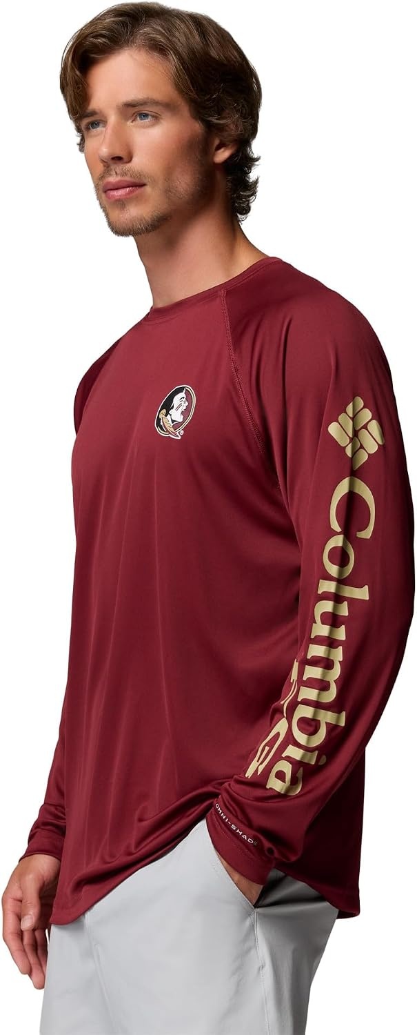 image:imageColumbia Mens Collegiate Terminal Tackle Long Sleeve ShirtFsu CabernetSierra Tan
