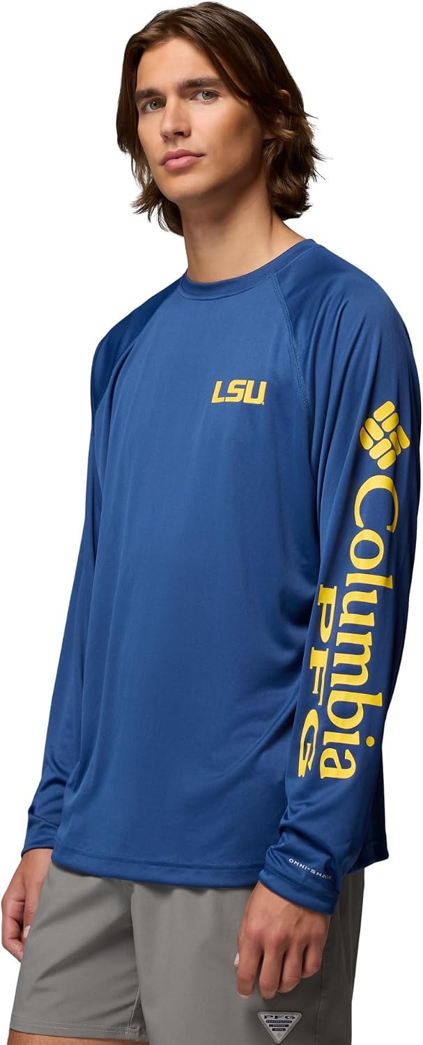 image:imageColumbia Mens Collegiate Terminal Tackle Long Sleeve ShirtLsu Carbon