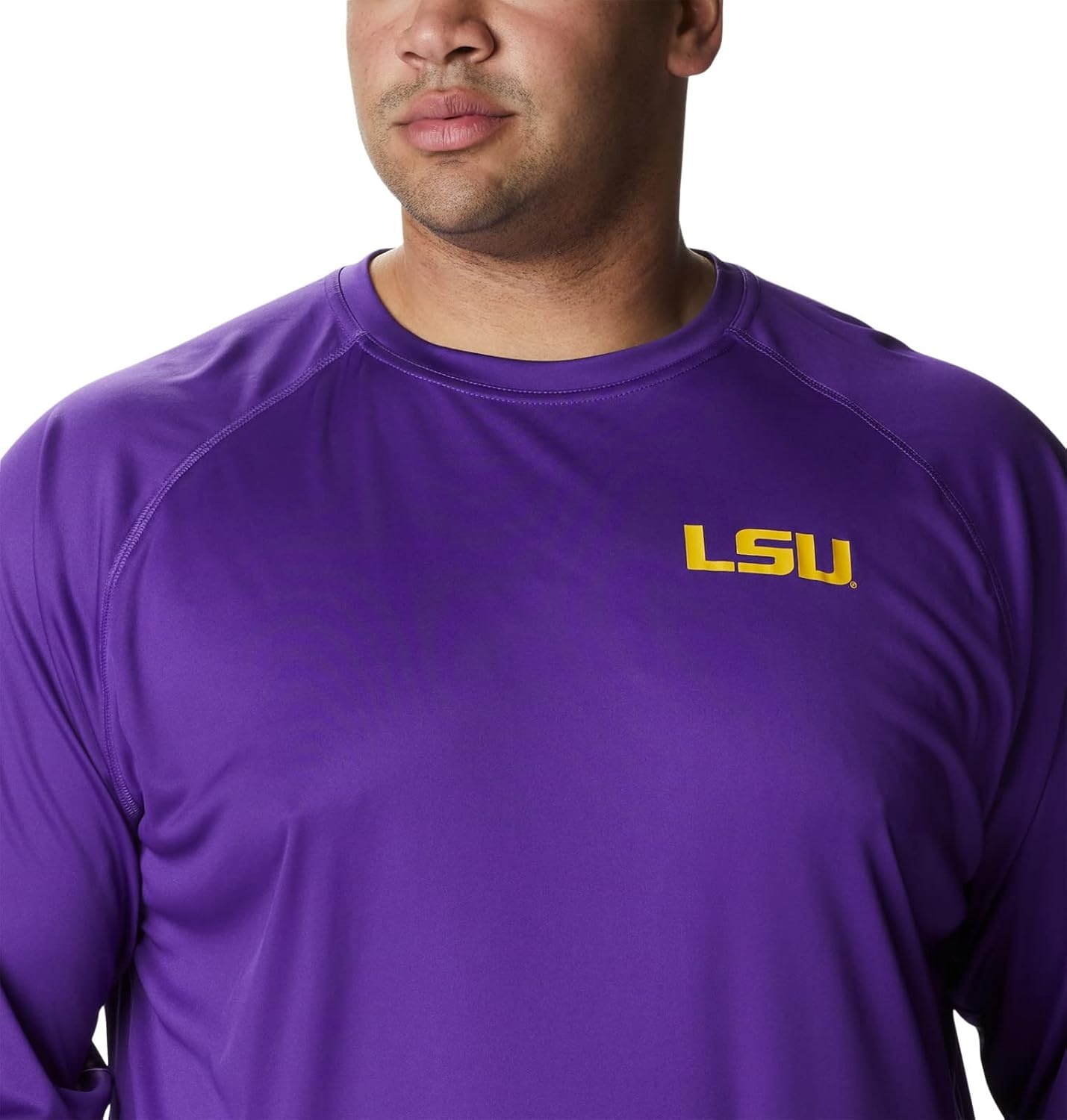image:imageColumbia Mens Collegiate Terminal Tackle Long Sleeve ShirtLsu Vivid PurpleCollegiate Yellow