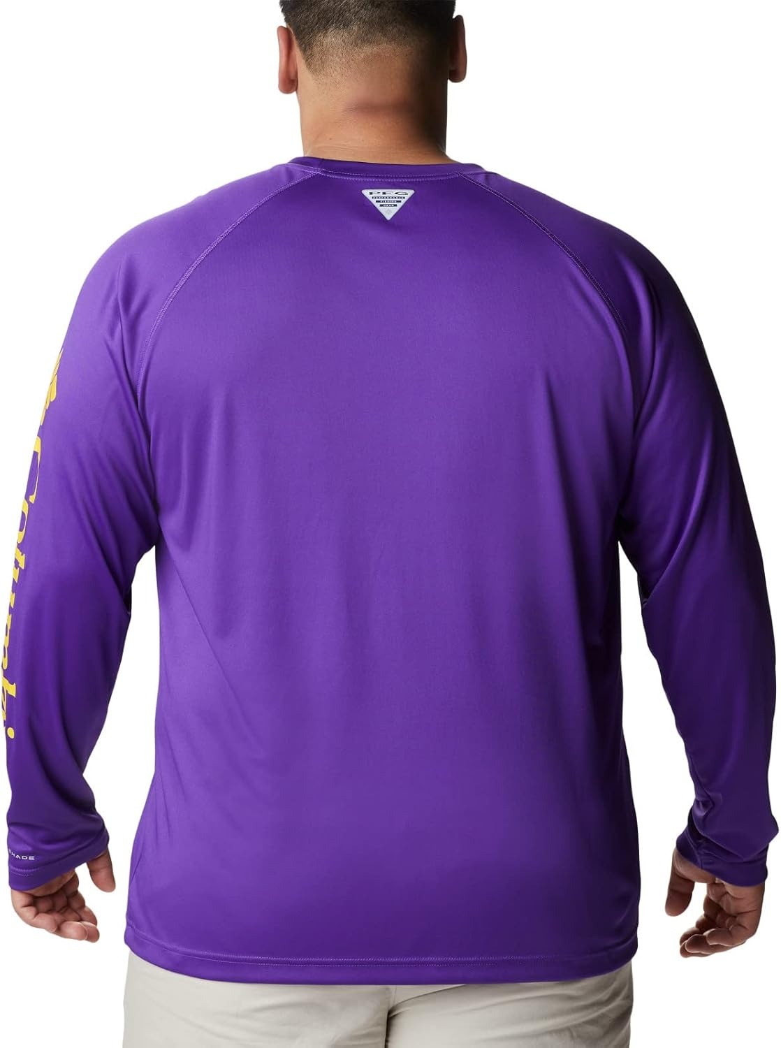 image:imageColumbia Mens Collegiate Terminal Tackle Long Sleeve ShirtLsu Vivid PurpleCollegiate Yellow