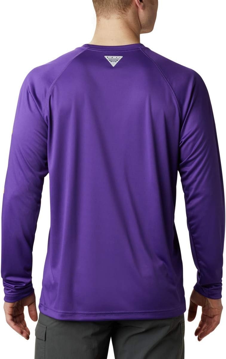image:imageColumbia Mens Collegiate Terminal Tackle Long Sleeve ShirtLsu Vivid PurpleCollegiate Yellow