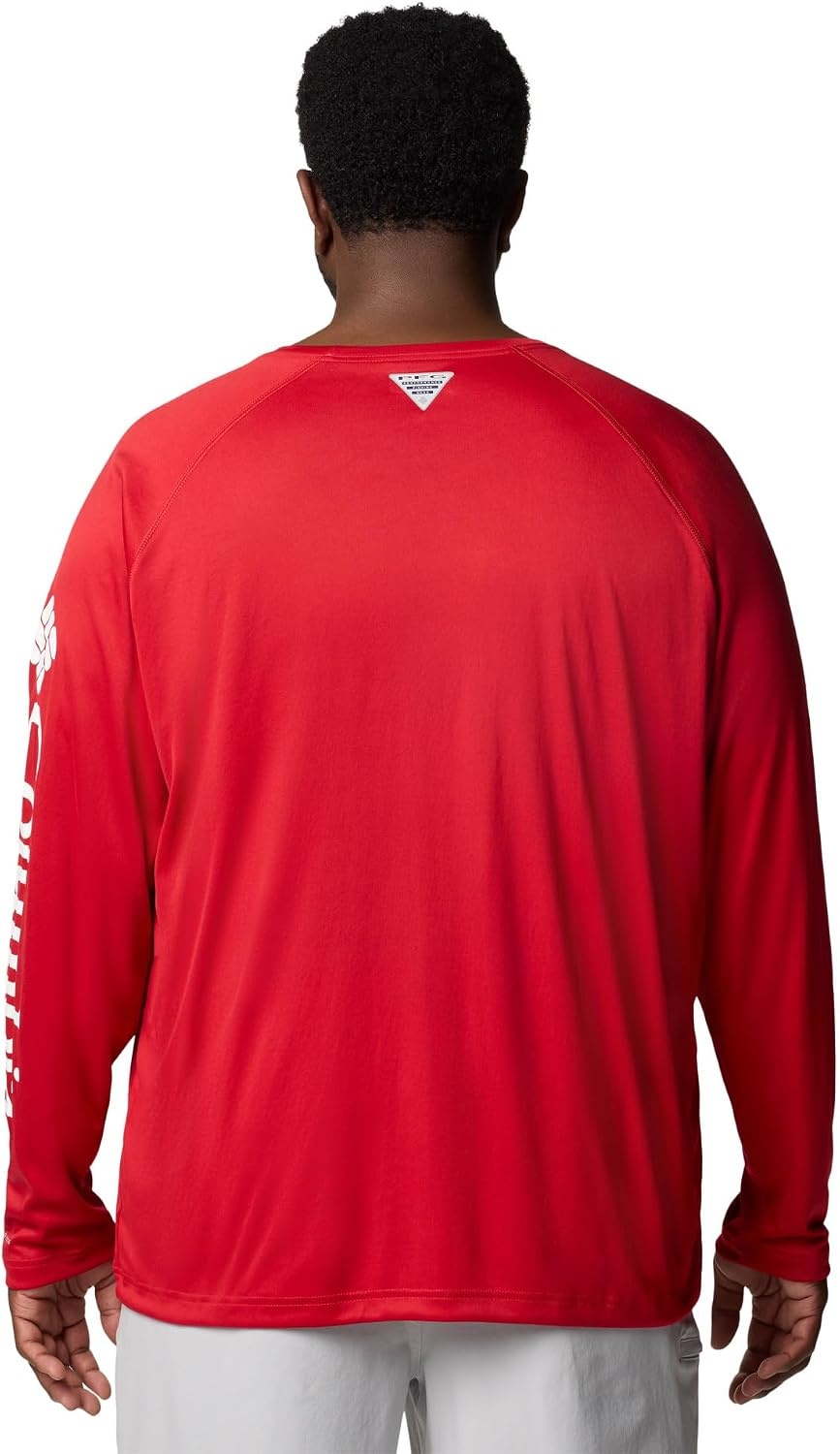 image:imageColumbia Mens Collegiate Terminal Tackle Long Sleeve ShirtOs Intense RedWhite