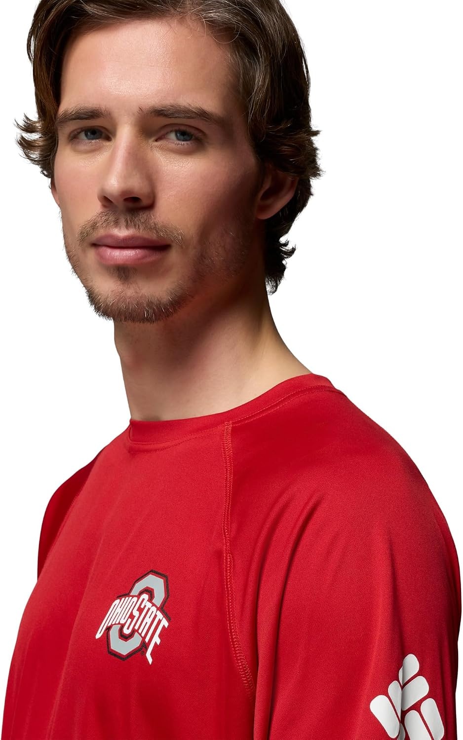 image:imageColumbia Mens Collegiate Terminal Tackle Long Sleeve ShirtOs Intense RedWhite