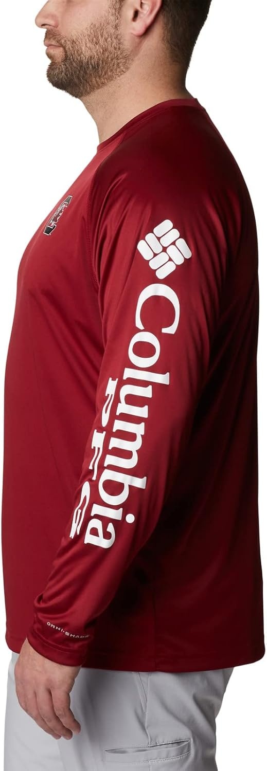 image:imageColumbia Mens Collegiate Terminal Tackle Long Sleeve ShirtSc BeetWhite