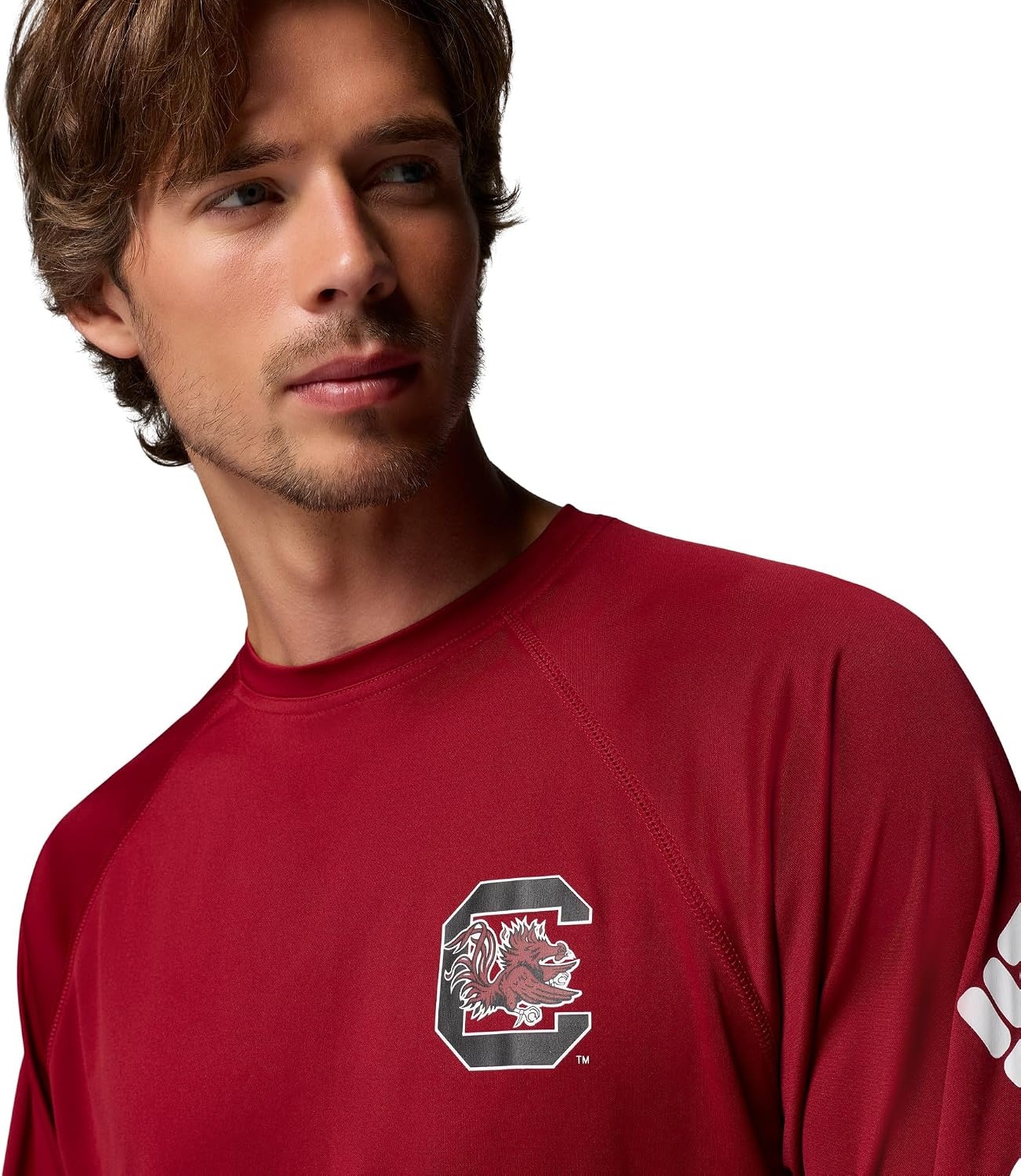 image:imageColumbia Mens Collegiate Terminal Tackle Long Sleeve ShirtSc BeetWhite