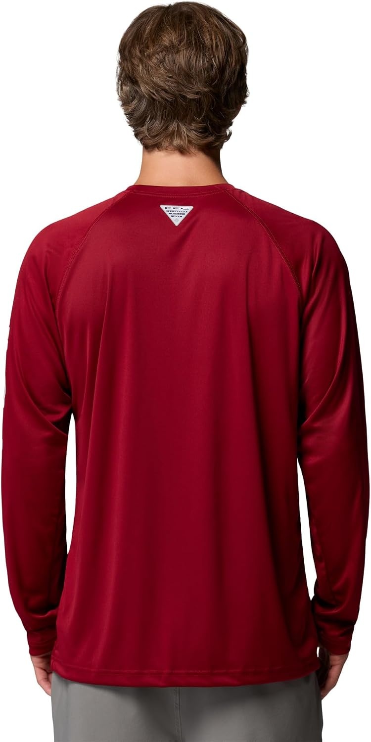 image:imageColumbia Mens Collegiate Terminal Tackle Long Sleeve ShirtSc BeetWhite