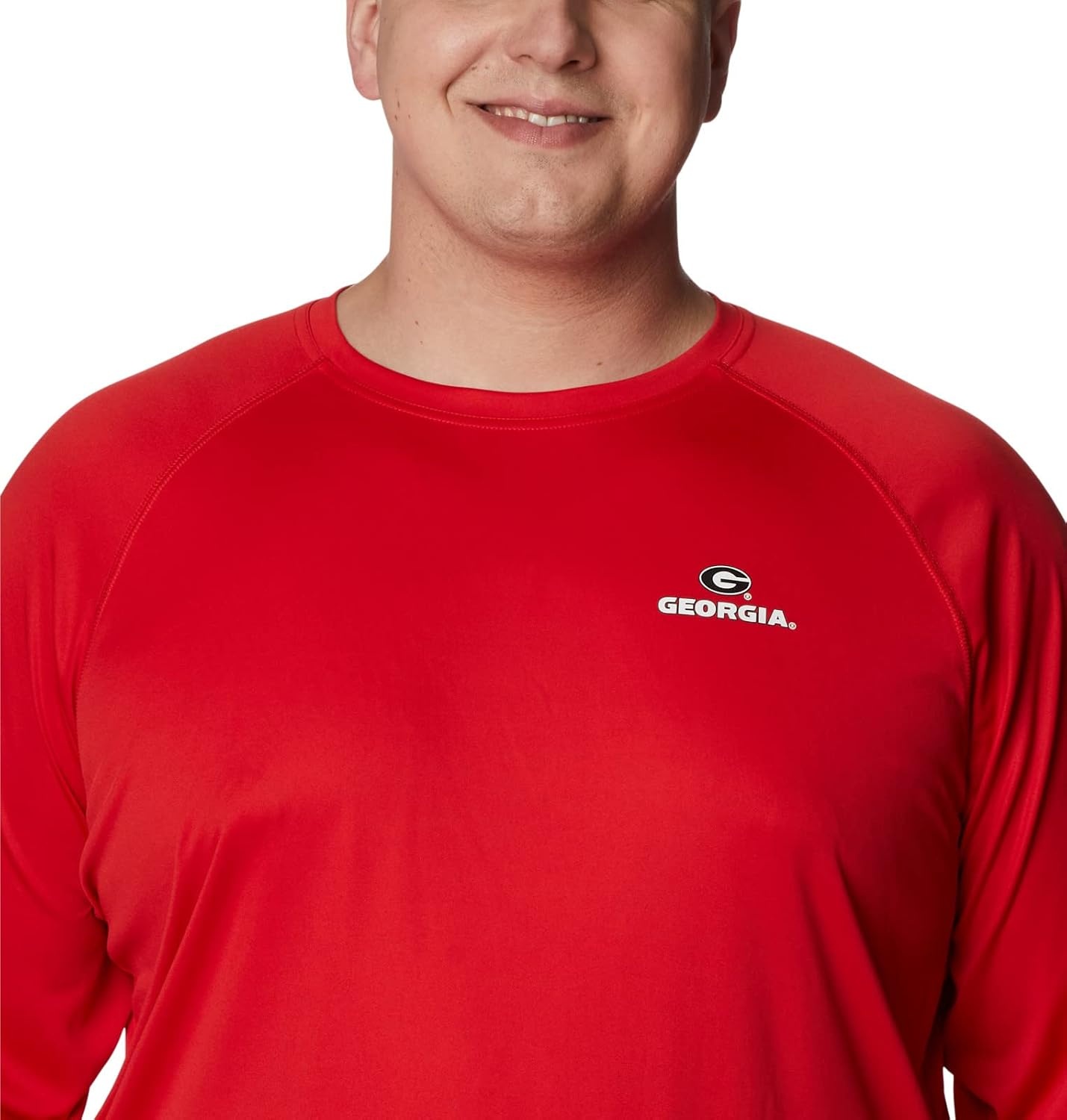 image:imageColumbia Mens Collegiate Terminal Tackle Long Sleeve ShirtUga Bright RedWhite