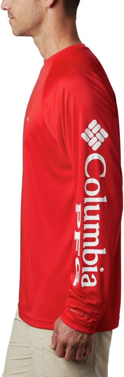 image:imageColumbia Mens Collegiate Terminal Tackle Long Sleeve ShirtUga Bright RedWhite