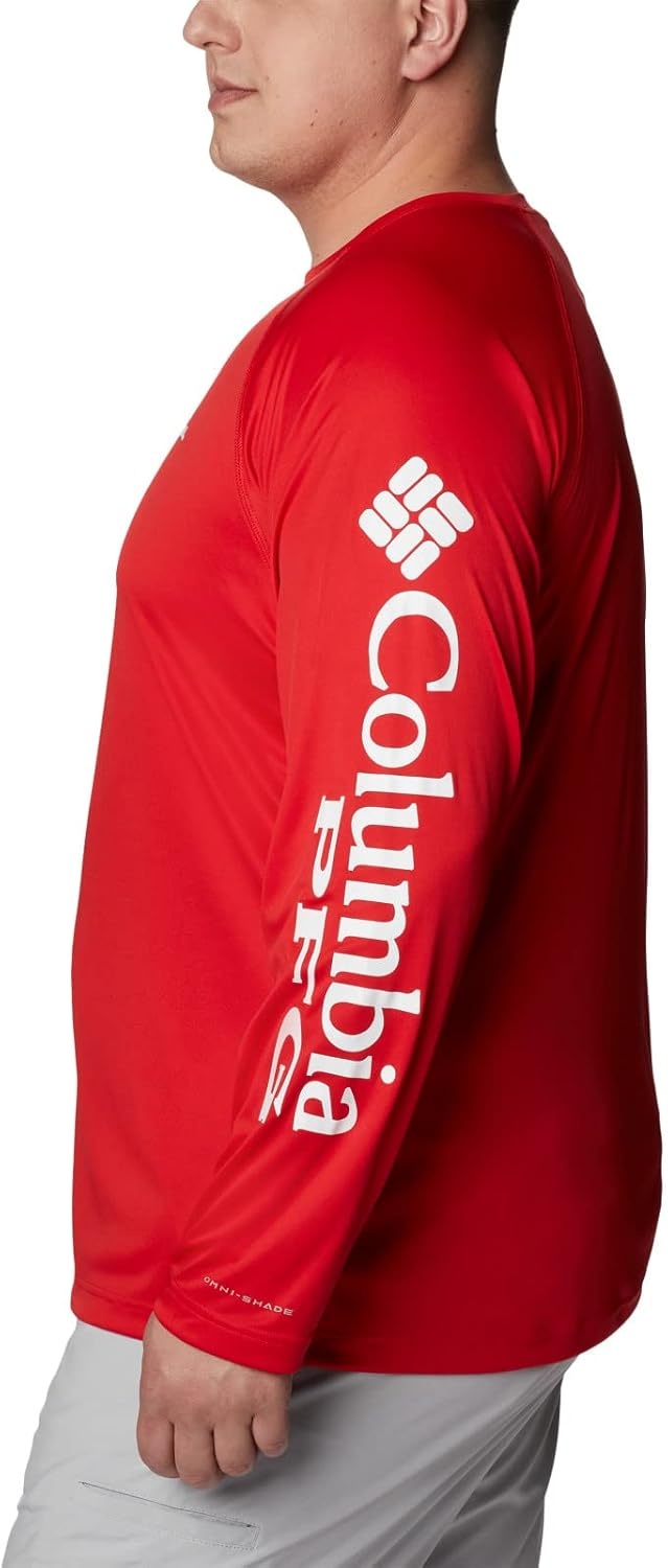 image:imageColumbia Mens Collegiate Terminal Tackle Long Sleeve ShirtUga Bright RedWhite
