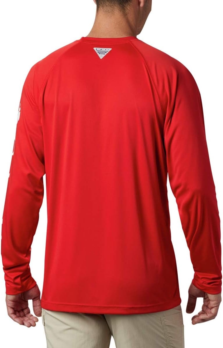image:imageColumbia Mens Collegiate Terminal Tackle Long Sleeve ShirtUga Bright RedWhite